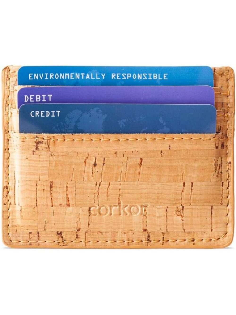 Eco-Friendly Cork Card Sleeve Wallet - Vegan Leather, Rustic & Cruelty-Free